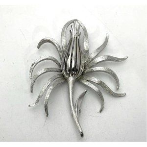 Corocraft Silver-tone Thistle Brooch